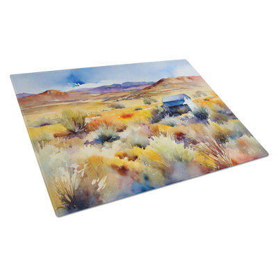 Grande planche à découper en verre aquarelle Nevada