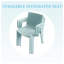Ensemble repas d'extérieur 5 pièces Summer - Table rectangulaire blanche moderne avec 4 fauteuils empilables bleu clair-670862142