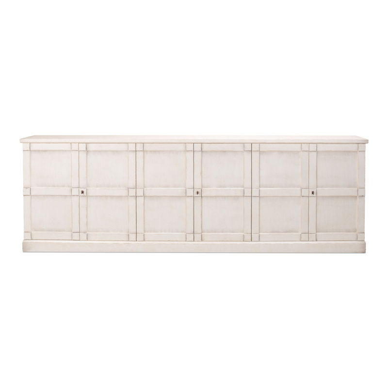 Boxholm 112'' W Solid Wood Sideboard, White/White