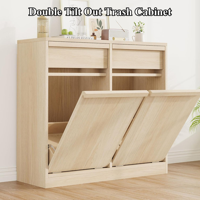 Poubelle 20 gallons à double basculement jaune