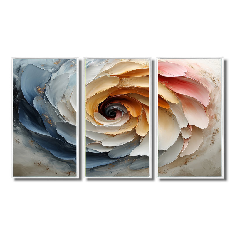 Ensemble de décorations murales spirales florales jaunes et blanches, Métal métal, H 40 po x l 60 po x P 1 po