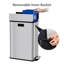 2x28L Dual Bin with Soft-Close Butterfly Lid, 14.8 Gallon Stainless Steel Pedal Bin with Removable Inner Buckets, Rectangle Trash Can, Space-Saving Design, for Kitchen, Living Room, Silver