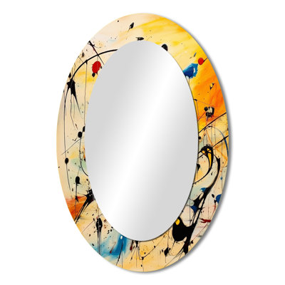 All That Jazz Colorful Joy I - Yellow Oval Wall Mirror Decor