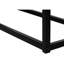 Multi console - stratifié brun foncé et base en métal noir, table d'appoint moderne avec