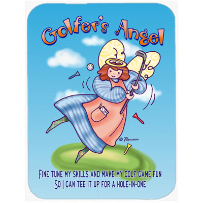 Golfer's Angel Glass Cutting Board