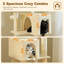 Tour pour chat 62 "à niveaux multiples avec 2 condos spacieux, patin à griffes, 4 poteaux à griffes, 2 perchoirs à chat, 2 pompons-793640141