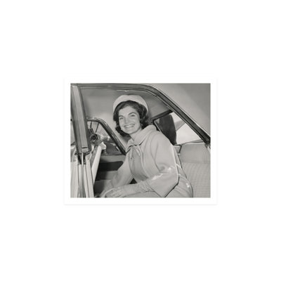 " Jackie Kennedy Smiling In Car "