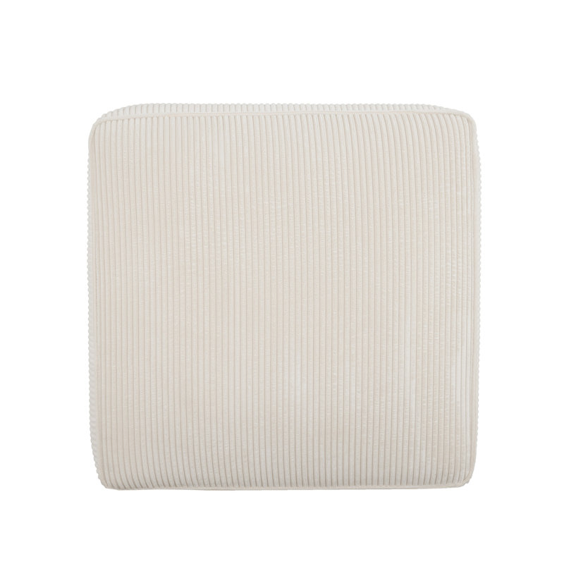 Upholstered Square Ottoman (Only Including Ottoman), White Corduroy