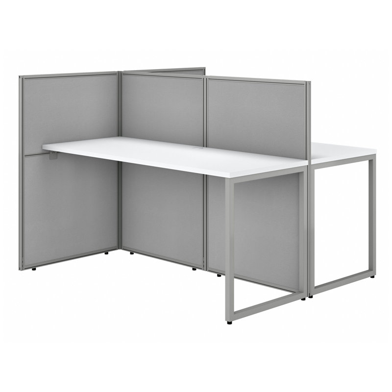 Easy Office Piece Computer Desk Office Set, Pure White