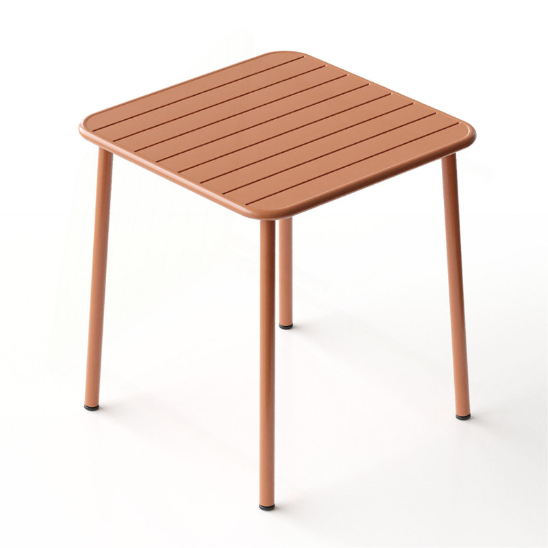 Red Square Outdoor Patio Dining Table, Villa Open Air Table, Retro American Modern Simple Balcony Coffee Table, Waterproof