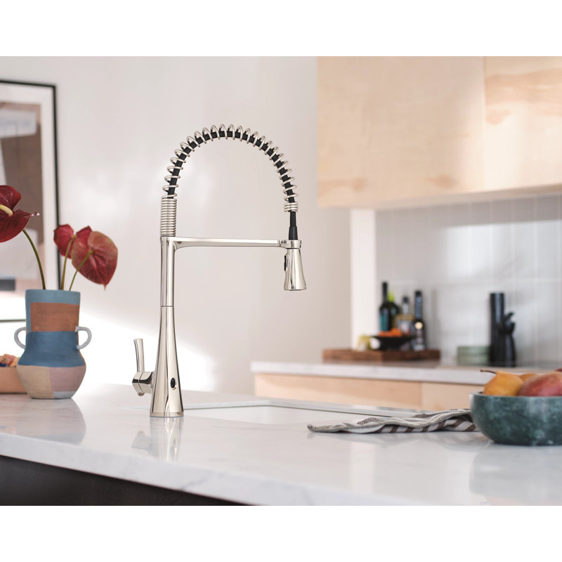 Robinet de cuisine Moen Sinema MotionSense Wave, Nickel poli