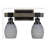 Vandergriff 2 Light Bath Bar Shown In Matte Black & Painted Distressed Wood-look Metal With 5” White Linen Glass-2029293902-2030331994