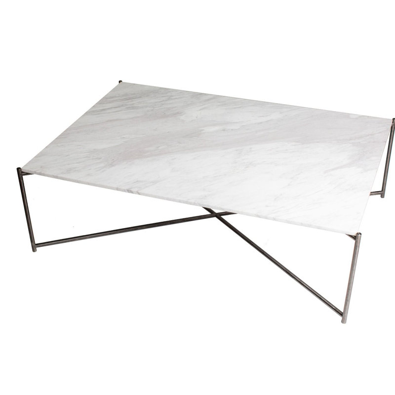 Bedell Four Leg Coffee Table, Metal, White