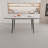 47" Expandable To 63" Inch MDF Square White Marble Patterned Dining Table, Modern Industrial Kitchen And Dining Table, Equipped With Tapered Black Metal Legs
