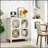 Modern Retro Sideboard Buffet with Tempered Glass Doors, Spacious Storage, and Versatile Freestanding Design for Elegant Home Decor