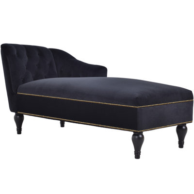 58''Velvet Chaise Lounge,Button Tufted Right Arm Facing Lounge Chair With Nailhead Trim & Solid Wood Legs For Living Room Or Office,Sleeper Lounge Sofa (New Style Of Wf284880aab)