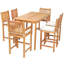 Outdoor 7 - Piece Teak Bistro Set with Cushions