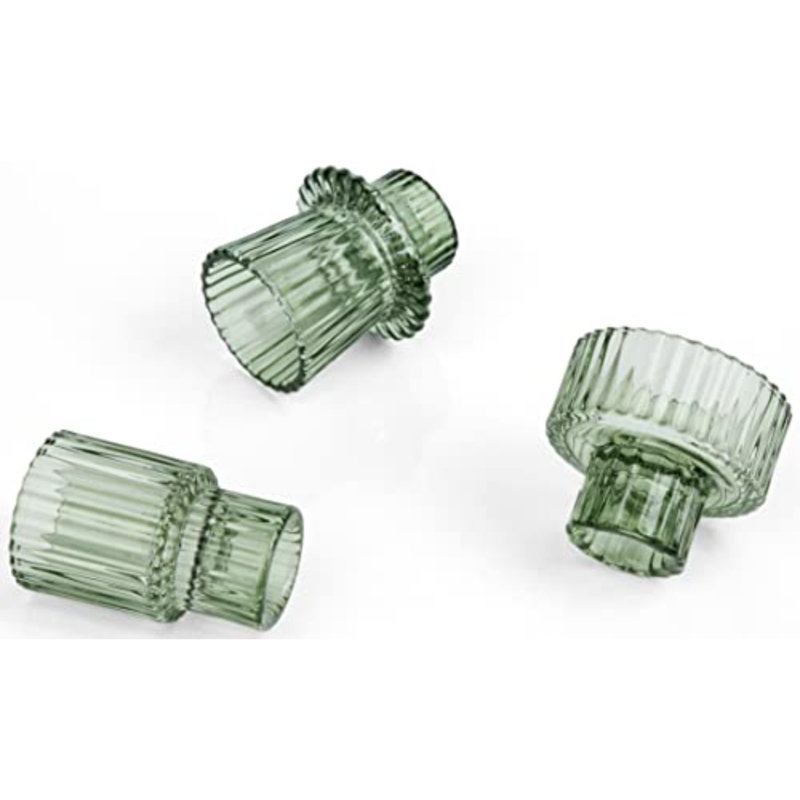 Bougeoirs en forme de chandelle en verre Taper