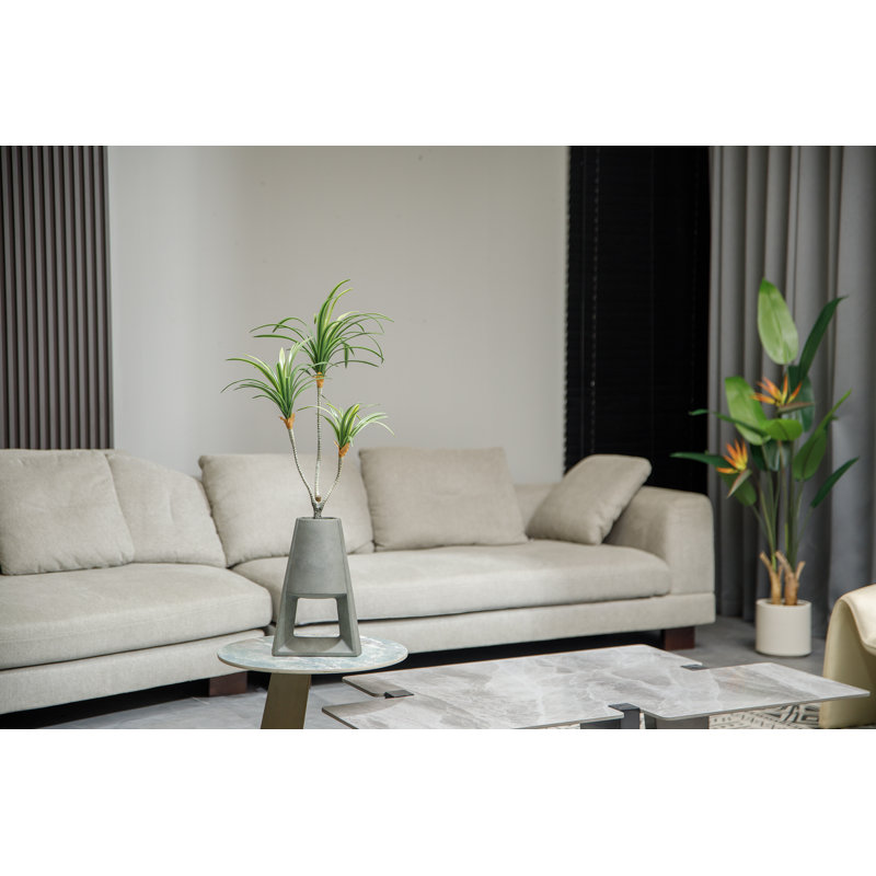 38" Real Touch Artificial Yucca Tree In Modern Planter - Cute Yucca Tree In A Grey Contemporary Pot