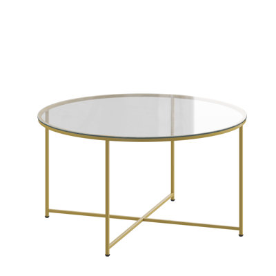 Modern Laminate Coffee Table with Crisscross Frame