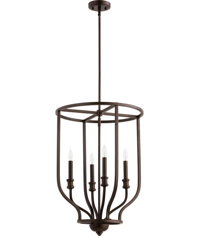Lustre géométrique à 4 lumières Falbo, Bronze huilé