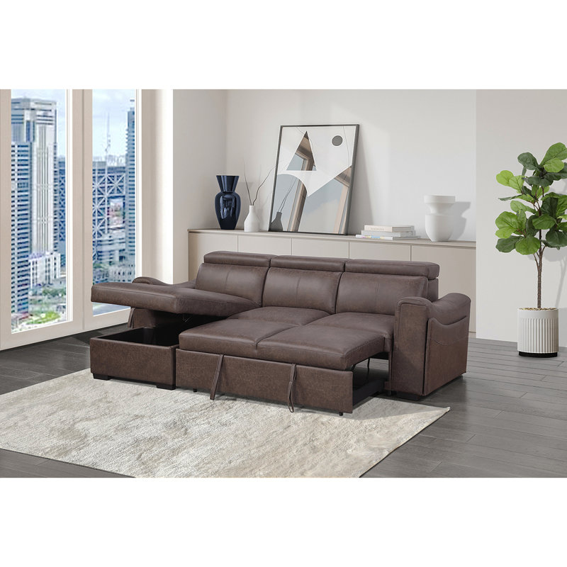 Bruno Brown Pull Out Complete Sofa Bed