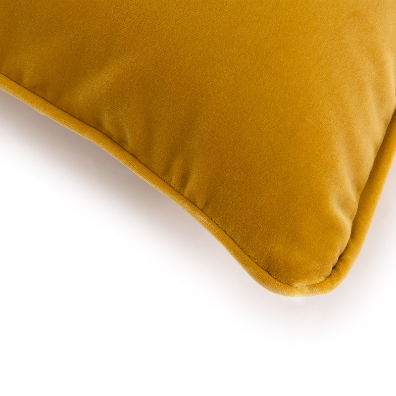 DIVAN Velvet Pillow Cover & Insert, Yellow, Rectangle 13"H x 22"W