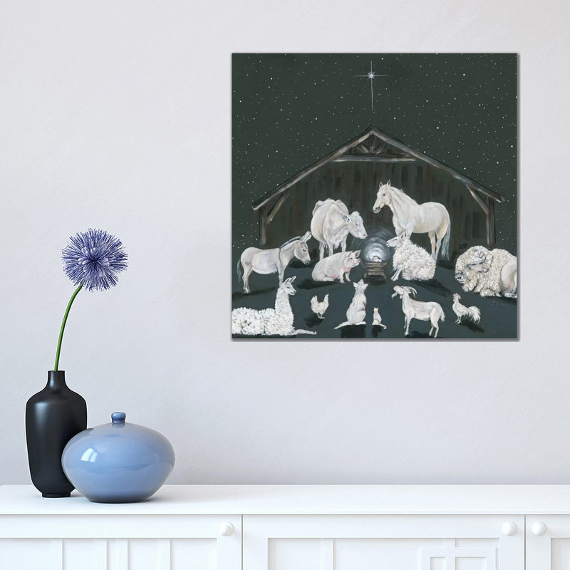 Animal Nativity Scene - Wrapped Canvas Print, 45.72 cm H x 45.72 cm W x 1.91 cm D