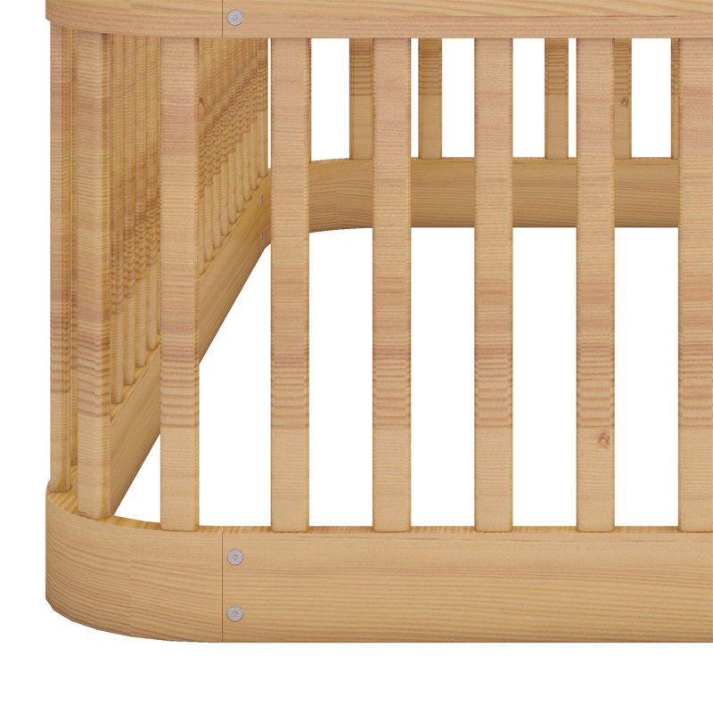Structure de lit en bois avec clôture, Naturel