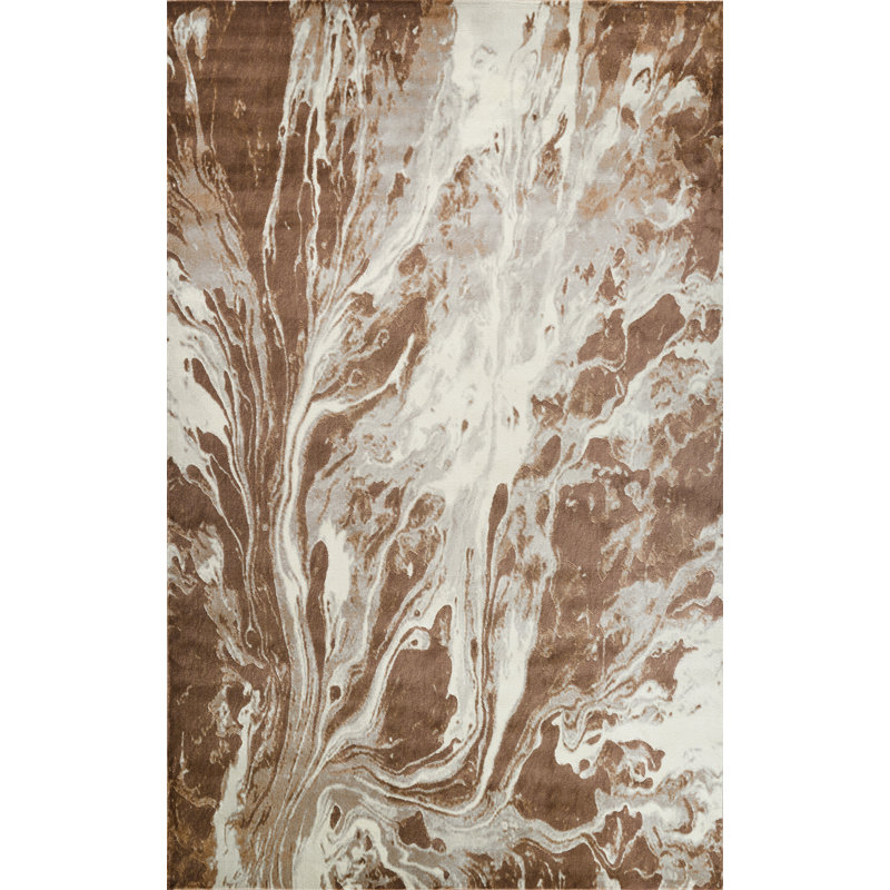 Finch Brown/Beige Rug, Rectangle 4' x 6'