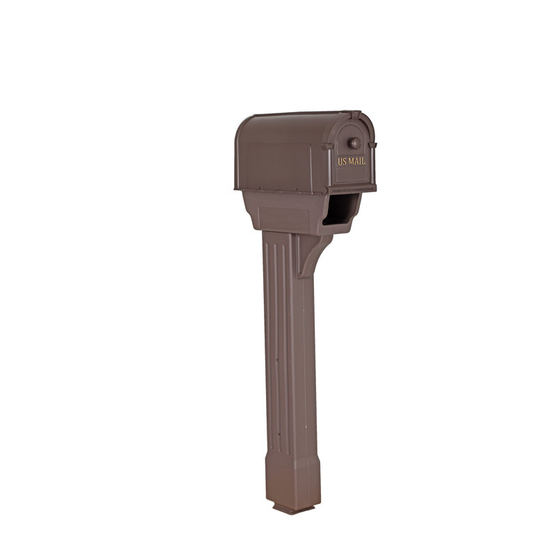 Hampton 8.25" W x 53" H Surface Mount Decorative Post with Newspaper Holder, Bronze