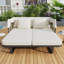 Rattan Sunbed with Pillows and Adjustable Shade-1699041970