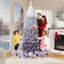 Arbre de Noël 7,5 pi, arbre de Noël guirlande en or rose avec 250 lumières à DEL blanc chaud et base robuste, décorations de Noël scintillantes pour les bureaux, les fêtes