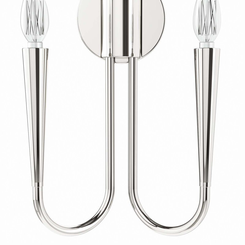 Polished Nickel Modern 2-Light Wall Sconce