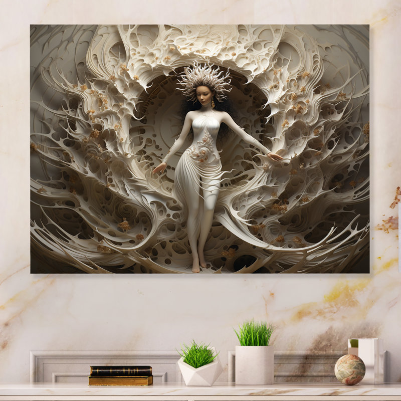Mokshas indiens éthéré coquille d'œuf - salon d'art mural en métal Hinduisim, H 12 po x l 20 po x P 1 po