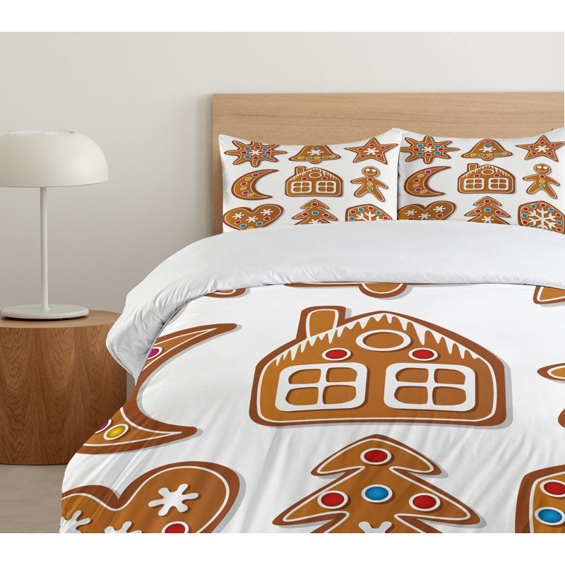 Gingerbread Man Modern & Contemporary Polyester Duvet Cover, Queen