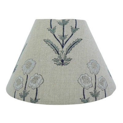 Lamp Shade Floral Linen Hand Block Printed Detachable Lampshade for Elegant Lighting - AMITABH