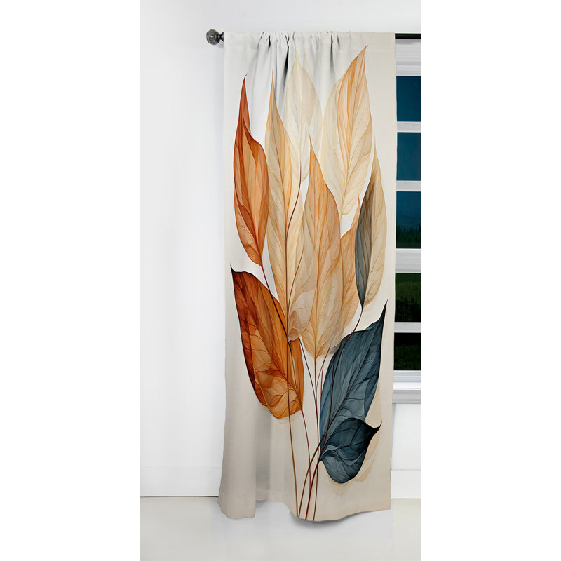 Rideau occultant à motif floral Jamarion - Leaves, L 52 po x L 95 po