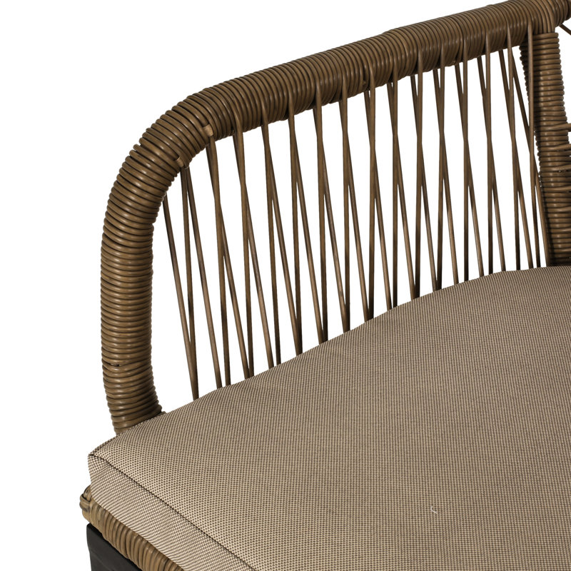 Chaise moderne, superbe tissage, structure stable et coussins à eau, brun et beige, chaise de salle à manger de 14,8 lb avec look, pieds inclinés, largeur arrondie de 26,5 po