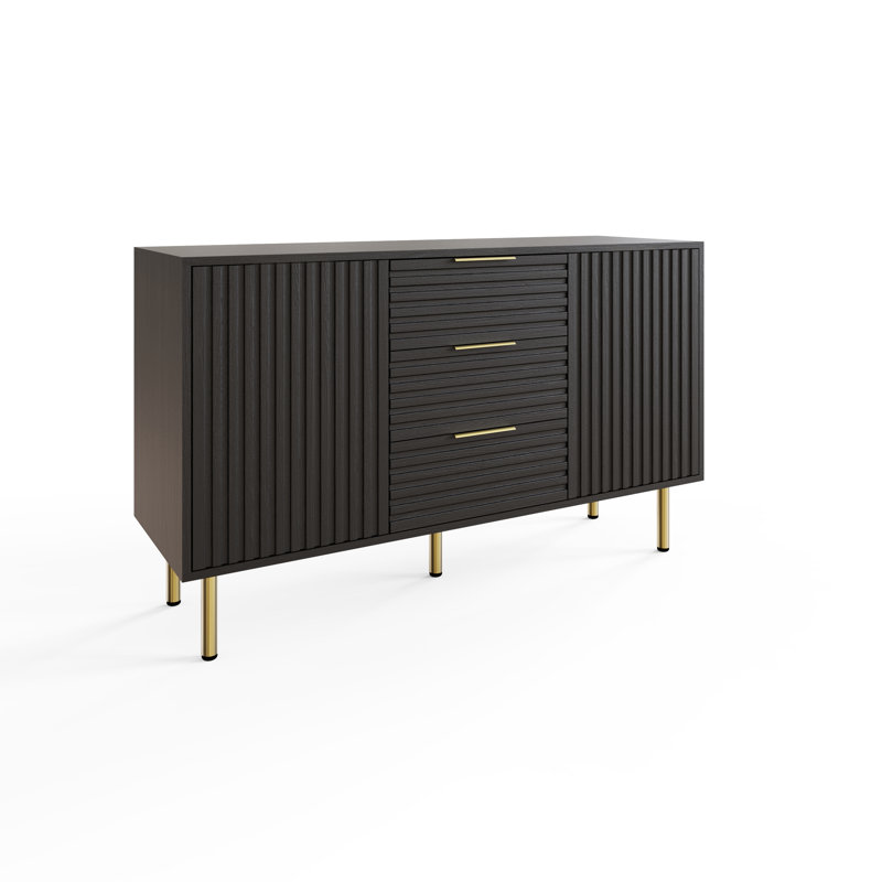 Saraghna 116cm Sideboard, Black/Gold