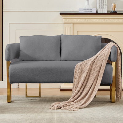 Teddy fleece 2-seater Sofa, Metal Frame