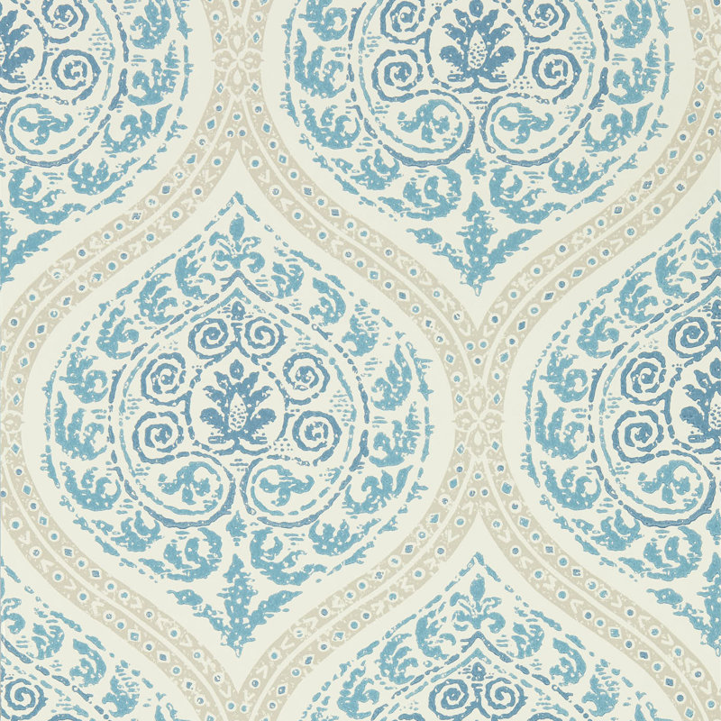 Madurai 10.05m x 52cm Matte Wallpaper Roll, Blue
