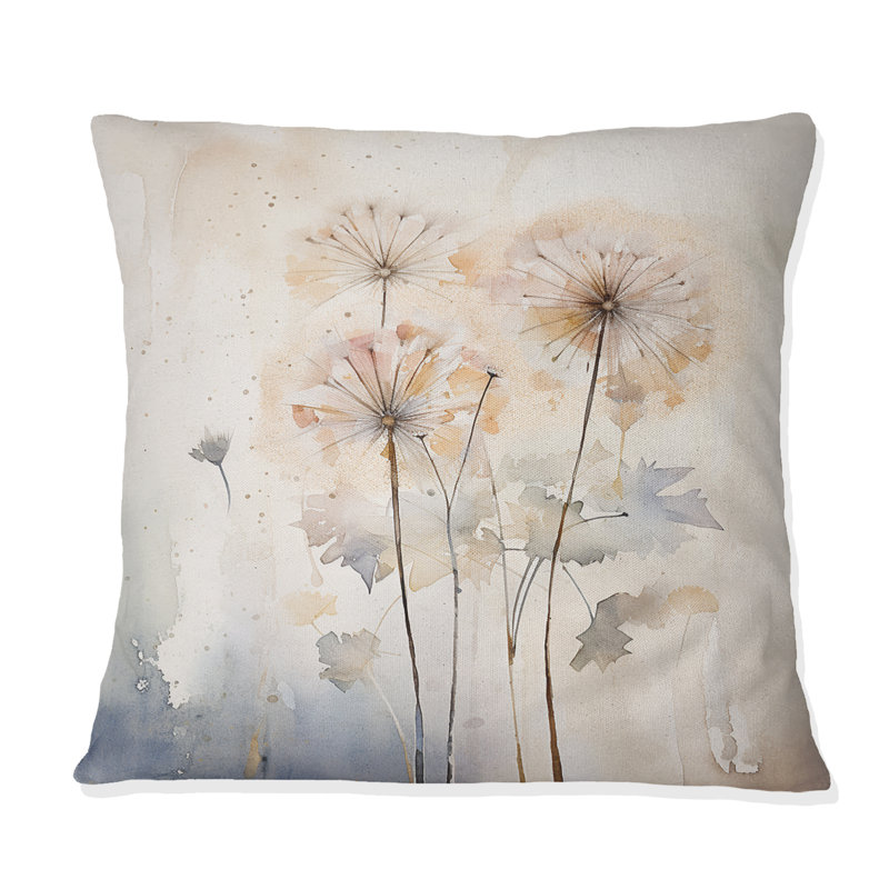 Dandelion Charm In Winter IV - Coussin décoratif imprimé pissenlit
