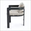Chaise en aluminium avec cadre gris foncé et coussin beige (ensemble de 2)