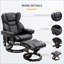 Fauteuil inclinable avec massage, 10 points de vibration, pivotant à 360 °, fauteuil en similicuir avec repose-pieds et amp; Télécommande, noir | Bois et métal