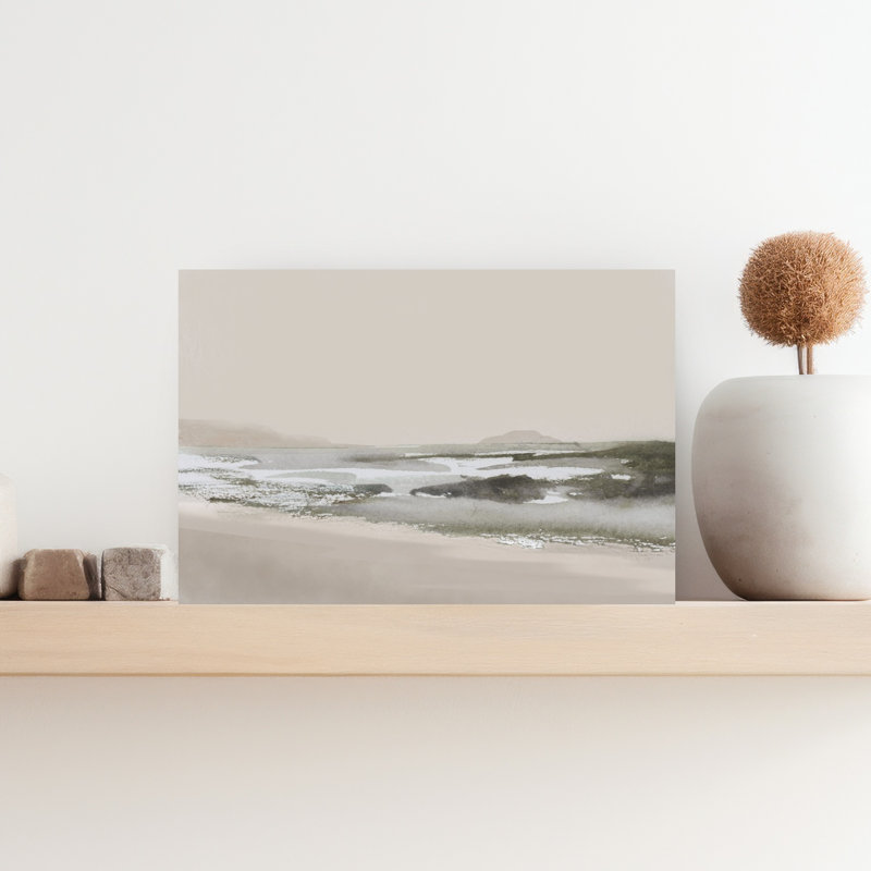 Calm Beach Abstract Contemporary Modern Fish Coastal Wall Art Print 1 Piece Wrapped Canvas Wall Art, 30.48cm H x 45.72cm W