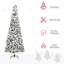 6' Pencil Snow Flocked Artificial Christmas Tree With 600 Pine Realistic Branches, Pine Cones, Red Berries-722708764