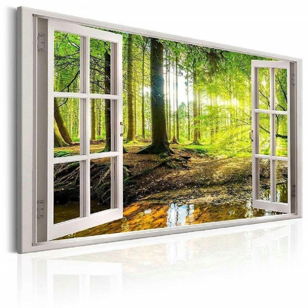 Leinwandbild "Wald Blick Fenster"