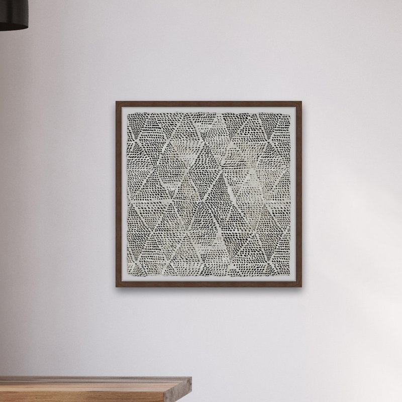 Black Triangles - Single Picture Frame Print, 45cm H x 45cm W x 3.81cm D