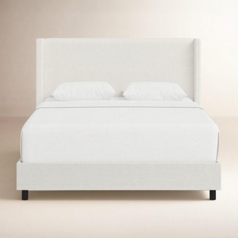 Hanson Upholstered Wingback Bed, Full/Double, Classic Ivory Boucle